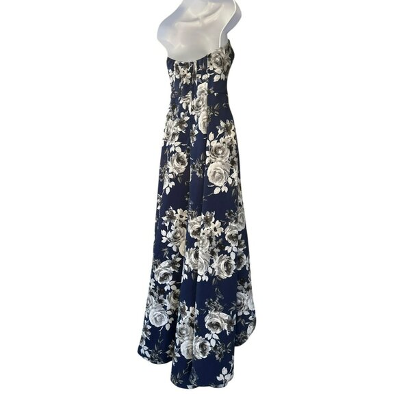Speechless Blue Hi Low Floral Special Occasions Dress Size 5 Summer Party NWT - Picture 3 of 6